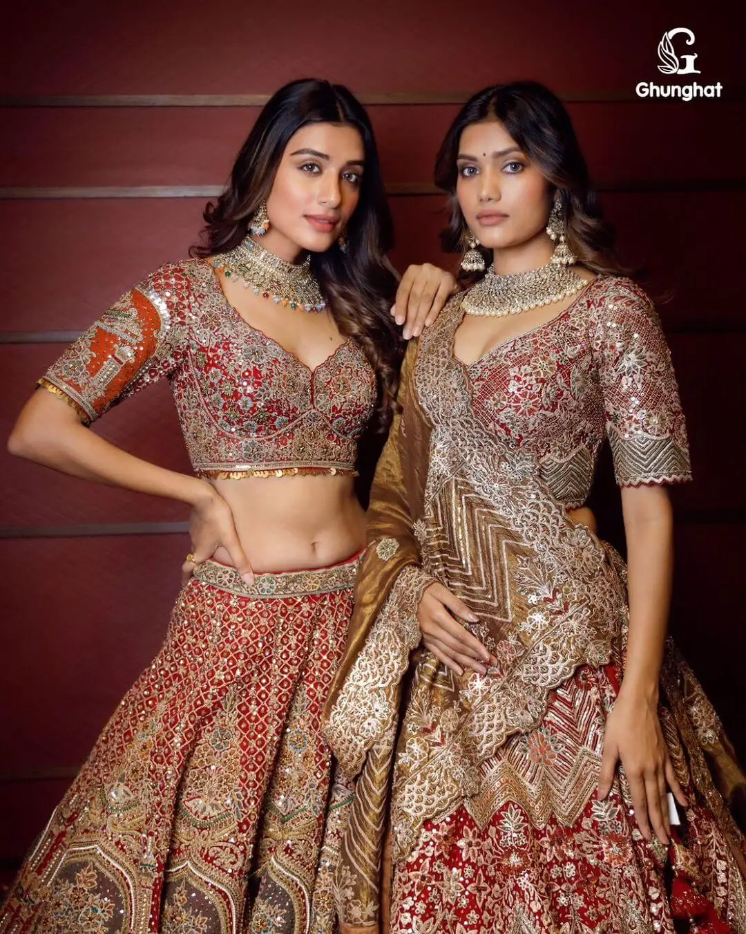 Red & Maroon Bridal Lehenga